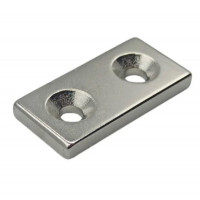 Магнит под потай 40x20x4mm-7/3.5mm х 2 отвер.